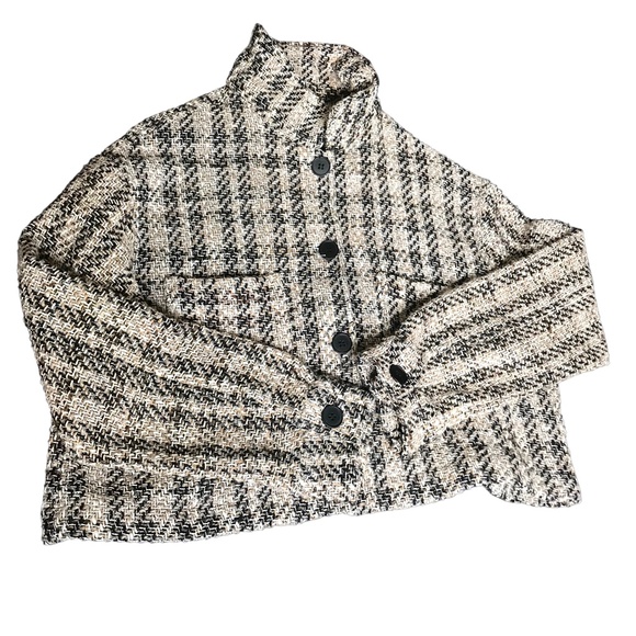 MyStyle Women's Cropped Button-Up Tweed Jacket Size L - Picture 9 of 11